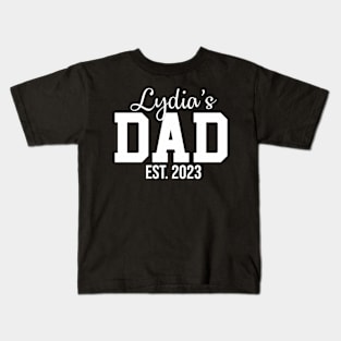 Lydia'S Dad Est. 2023 Papa Awesome For Daddy Kids T-Shirt